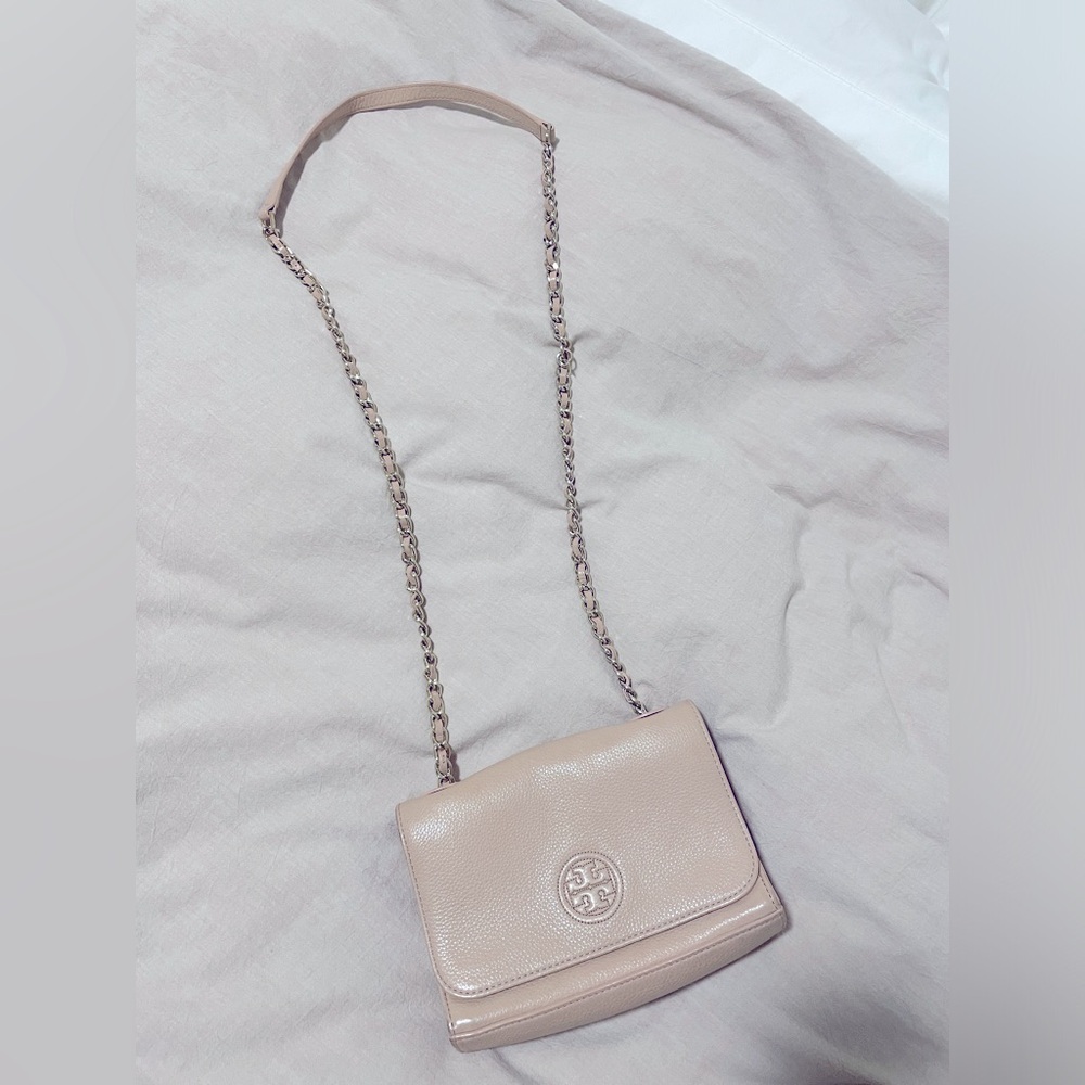 Tory Burch pink beige crossbody bag